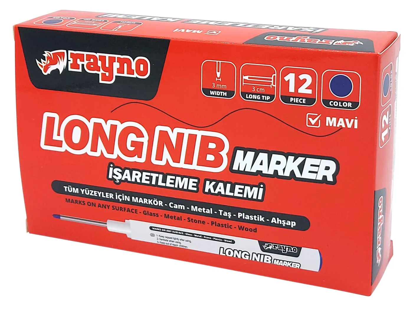ÇİFT TARAFLI CD KALEMİ - PERMANENT MARKER - MAVİ 12 / 144
