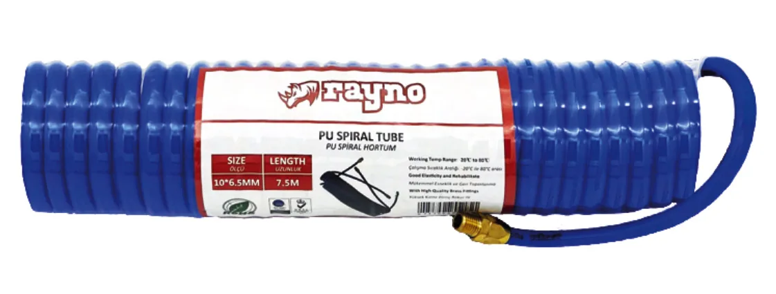 PU SPİRAL HAVA HORTUMU - 10 x 6,5 mm 15 m 35